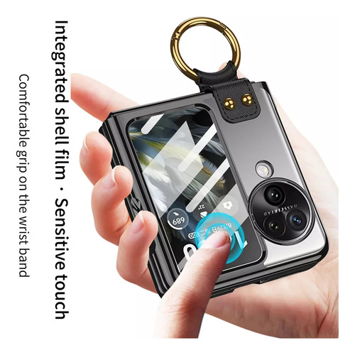 Funda Con Mica, Correa Y Anillo For Oppo Find N3 Flip