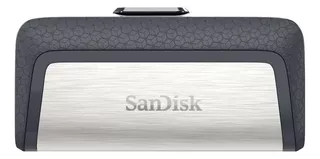 Memoria USB SanDisk Ultra Dual Drive Type-C 128GB 3.1 Gen 1 negro y plateado