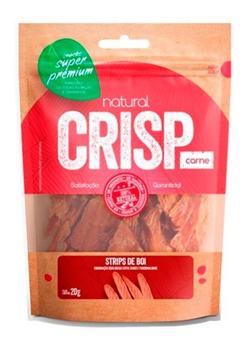 Petisco Natural Crisp Strips Bovino Para Cães 20g