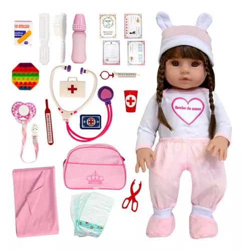 Bebê Reborn silicone - Sonho de Menina - Bebê Boneca Reborn