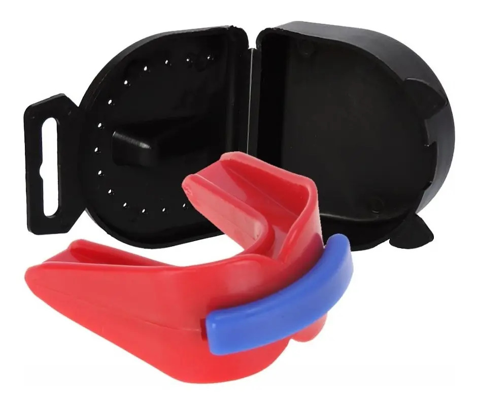 Protetor Bucal Duplo C/ Estojo (caixa) Muay Thai, Boxe, Mma Cor Vermelho