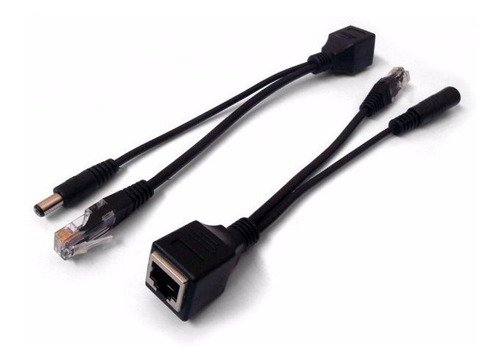 Adaptador Poe Rj45 Injetor (power Over Ethernet) Para 30m Cor Preto