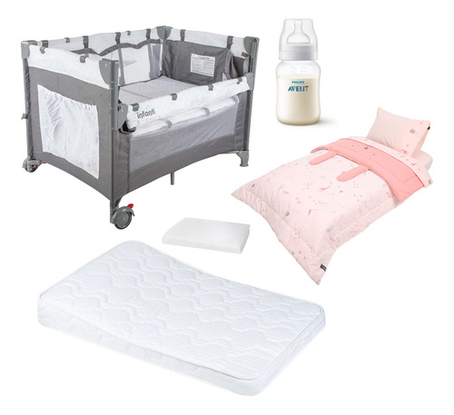 Cuna Más Colchón Antireflujo Protector, Set Sabanas Cuna Bib