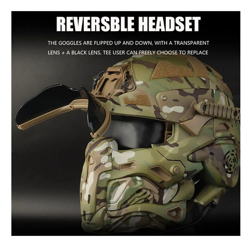 Máscara Capacete W-ronin Assault Com Cooler Rádio Airsoft