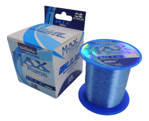 Linha Monofilamento Maruri Max Force Blue 0,26mm - 500m Cor Azul