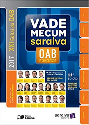 Vade Mecum Oab E Concursos 23ª Edição (2016), De Vários Autores. Editora Saraiva Em Português