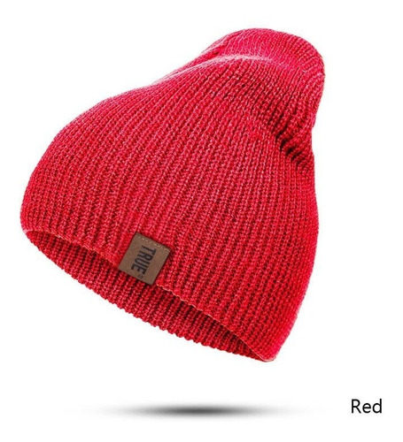 Beanie Chullo Color Rojo Unisex Mujer Hombre Gorro Tejido