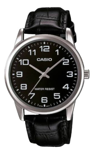 Reloj Casio Hombre Mtp-v001l-1budf Cuero Con Números