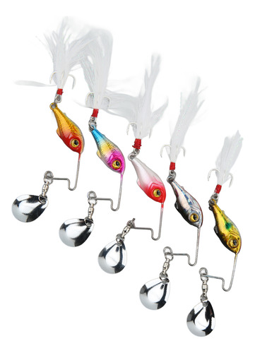 Señuelo De Pesca Vib Spoon, 5 Miniseñuelos De Metal Giratori