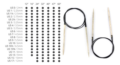 Agujas De Tejido Circular De Madera Deriva Lykke 24 Pulgadas