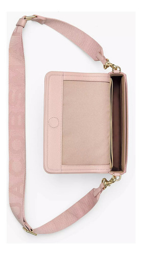 Bolsa Marc Jacobs The Leather Mini 2s4smn080s02 Acabado De Los Herrajes Oro Color Rosa Claro Correa De Hombro Rosa Claro Diseño De La Tela Lisa