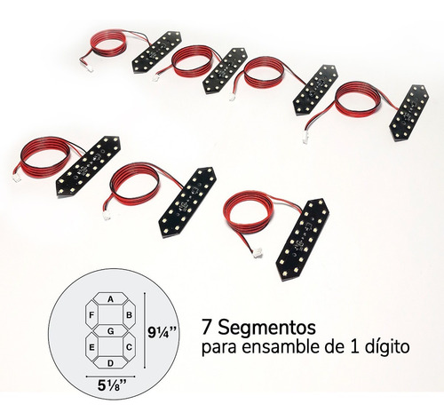 Digito Led Blanco Smd 7 Segmentos 9 1/4'' Gasolinera Reloj