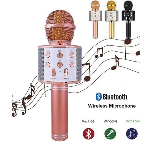 Micrófono De Karaoke Altavoz Bluetooth Inalámbrico De