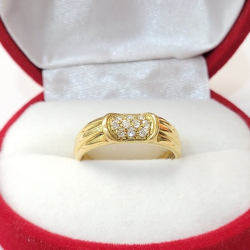 Imagen 5 de 5 de Anillo Oro 18kts Sello Cubics 3,7grs N°16 Brumat