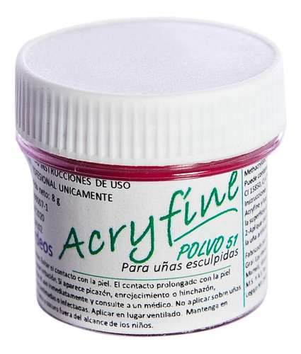 Acryfine Polimero Construcción Uñas Esculpidas Bordo X 8gr