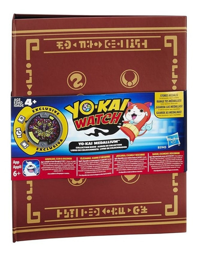 Livro De Coleção Do Yo-kai Watch Com Medalha Original Hasbro