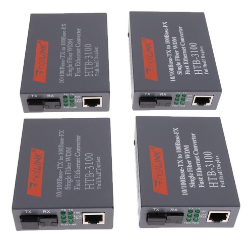 4 Convertidores De Medios Ethernet De Fibra Óptica Multimodo