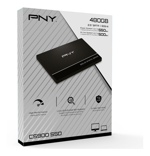 Disco sólido interno PNY SSD7CS900-480-RB 480GB negro