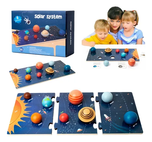 Puzzle Del Sistema Solar De 8 Planetas, Regalo Para Niños