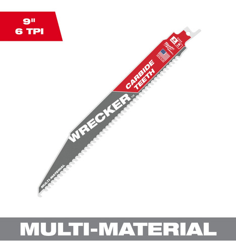 Milwaukee Hoja Sierra Sable Wrecker Multi Uso 9 Pul 6 Tpi