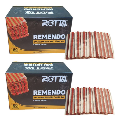 Reparo De Pneus S/cam 60 Unid Macarrão Refil - 02 Pçs