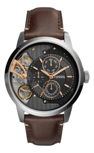 Reloj Fossil Me1163 Color de la correa Cafe Color del bisel Plateado Color del fondo Negro