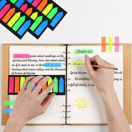 Notas Post Adhesivas Mini Banderita Fluorescente Señalador
