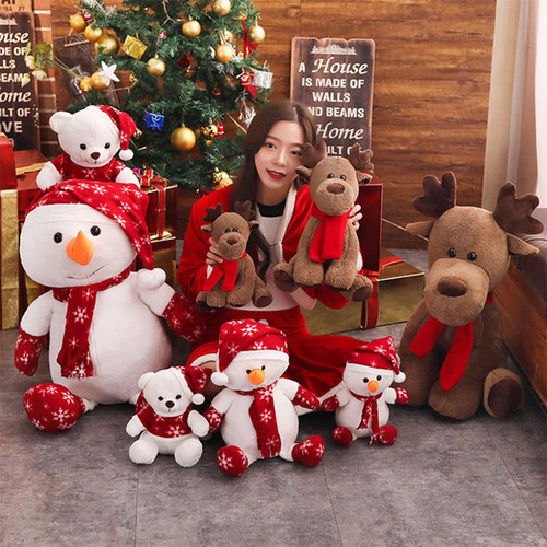 Juguete De Peluche Navideño Con Forma De Muñeco De Nieve De