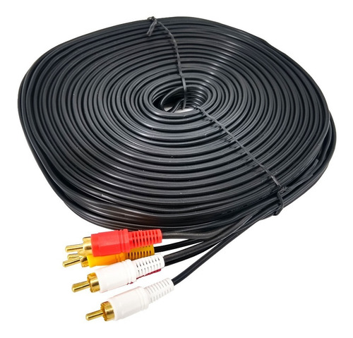 Imagen 1 de 10 de Cable Rca Ext Macho A Macho Audio Y Video 20 Metros Hd