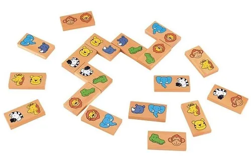 Domino Infantil En Madera De Animales Niños Didáctico