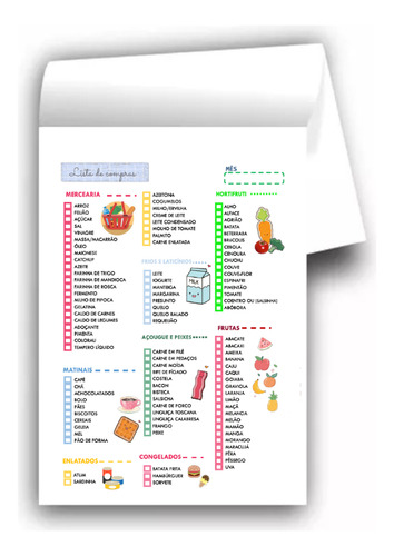 Bloco Destacável Lista De Compras - Mercado - Feira 30fls.
