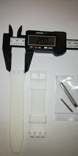 Correa De Reloj Swatch 20mm Blanca C/logo +pasador Y Herrami