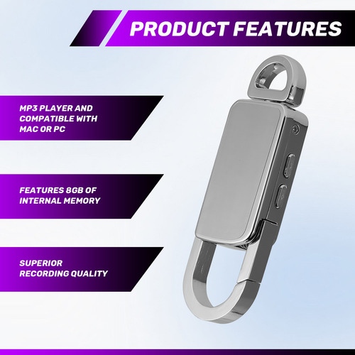 Grabadora De Voz, Llavero, Grabación De Audio Digital Usb D