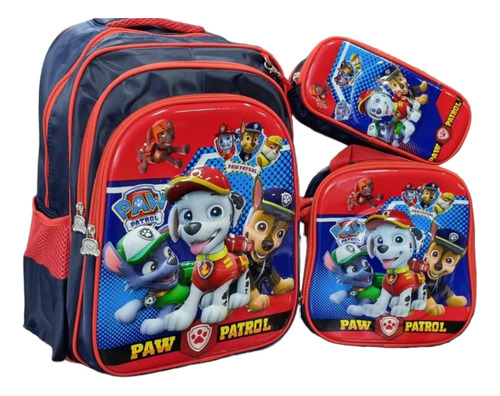 Set De Morral Infantil Escolar Paw Patrol Lonchera Cartucher