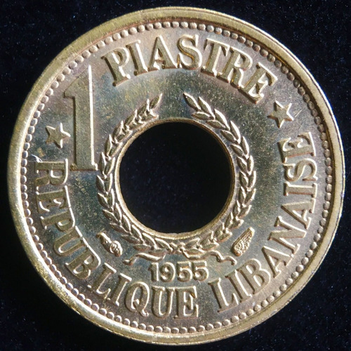 Libano, Piastre, 1955. Sin Circular