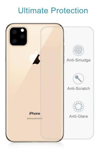 Imagen 4 de 7 de Lamina De Vidrio Templado Trasero Para iPhone 11 Pro Max