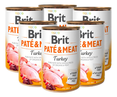 Brit Care Paté And Meat Turkey (pavo) Lata 6 Un