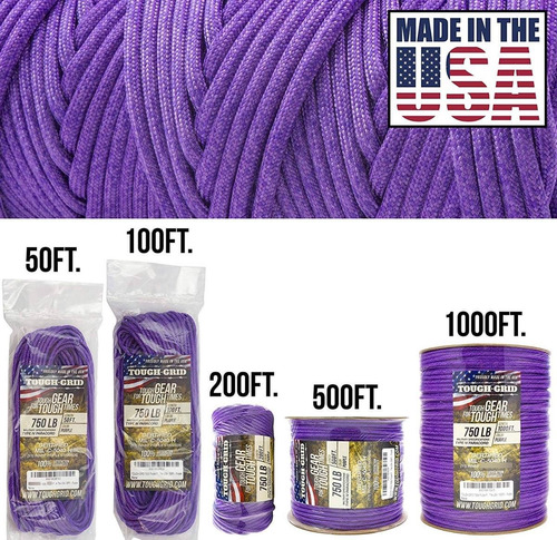 Imagen 8 de 10 de Cuerda Paracaidas Paracord Nylon 305mts. 750lb Grado Militar