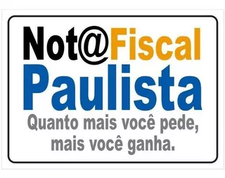 10 Adesivo Bar E Restaurantes  Nota Fiscal Paulista