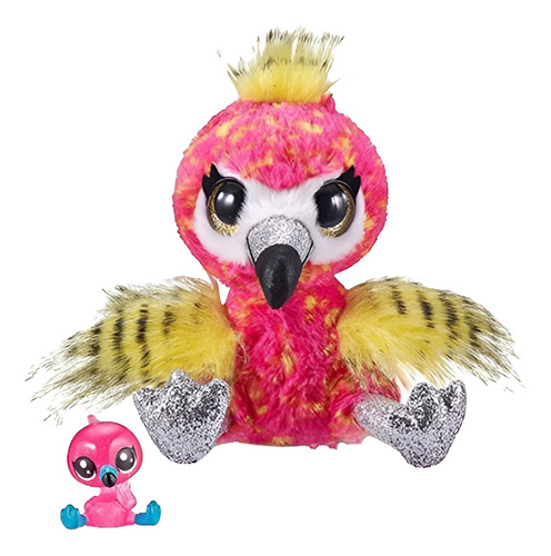 Pelúcia No Cone Neon Flamingo Com Surpresa Kiki Coco Cone