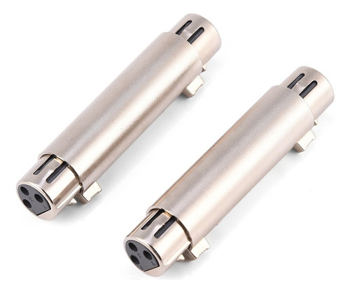 2pcs 3-pin Xlr Hembra A Hembra Audio Micrófono Adaptador Con