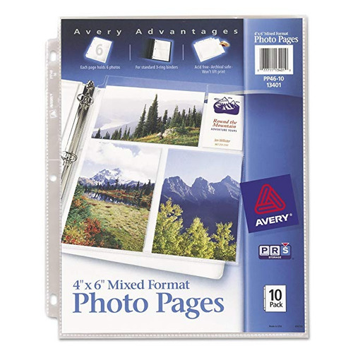 Avery Formato Mixto De Fotos Páginas, Ácido Libre, Paquete D