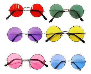 Lentes Lennon X 10 Hippie Anteojos Vidrio Colores Cotillon