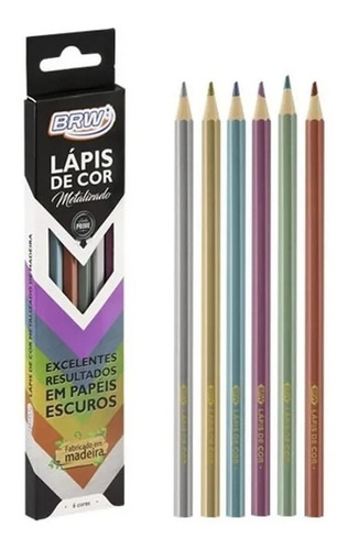 Lápis De Cor Metálico Escolar Colorir Desenho Profissional