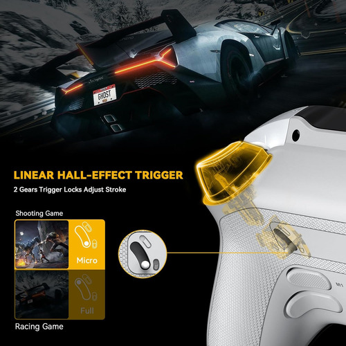 Controle de joystick sem fio Manba Tm Manba One V2 branco