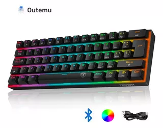 Terport 60% Mini Teclado Bluetooth Mecanico Gamer Español Inalambrico Recargable I61 Rgb Outemu Blue Switch Bluetooth 2.4g Usb con cable Removible 62 Teclas Anti ghosting