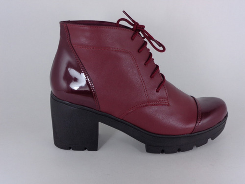 Botines Mujer Plataforma Botas Color Vino Talla 37-38