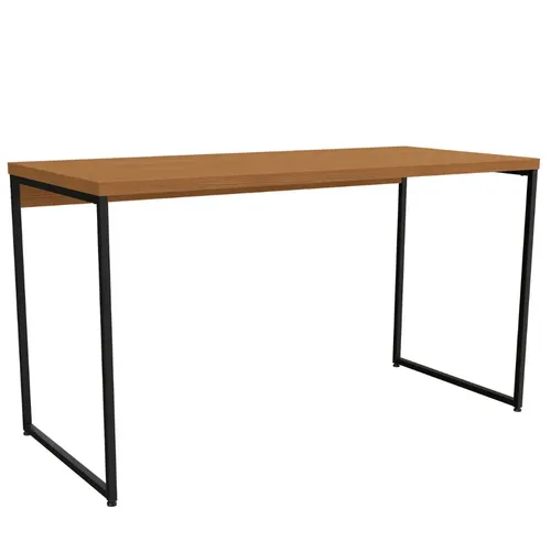 Mesa Escrivaninha De Escritório 1,36m Kappesberg Industrial Office Cor Canela/preto Fosco - Li003