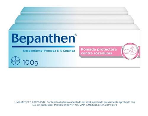 Pomada Protectora Bepanthen Contra Rozaduras 3 Pzas De 100 G