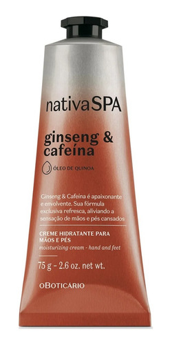 Crema hidratante para manos y pies con ginseng y café de Nativa Spa